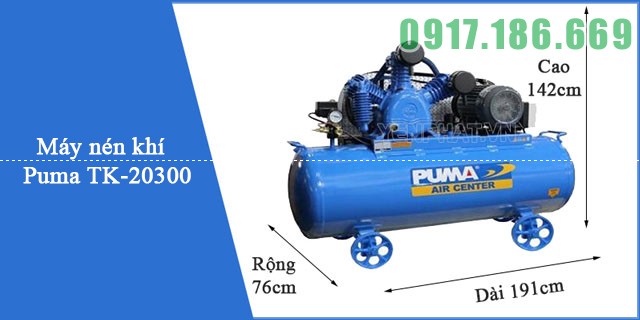 Kích thước máy nén khí Puma TK-20300