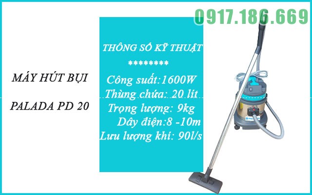 Máy hút bụi công nghiệp mini Palada PD 20