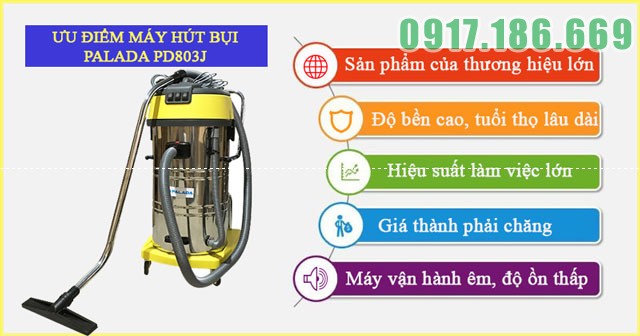 Máy hút bụi công nghiệp Palada PD803J