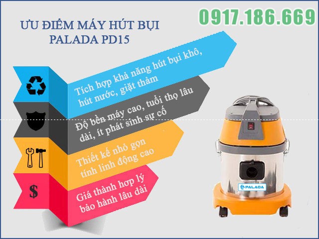 Máy hút bụi nước Palada PD15