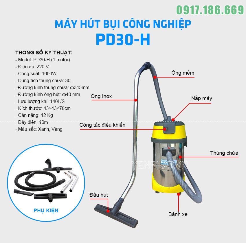 máy hút bụi công nghiệp PD30-H