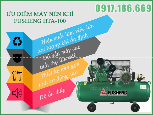 Máy nén khí piston cao áp Fusheng HTA-100 có nhiều ưu điểm nổi bật