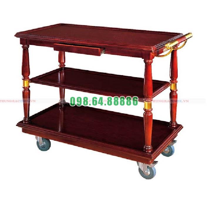 Bán Xe đẩy phục vụ bàn bằng gỗ 3 tầng WY-09